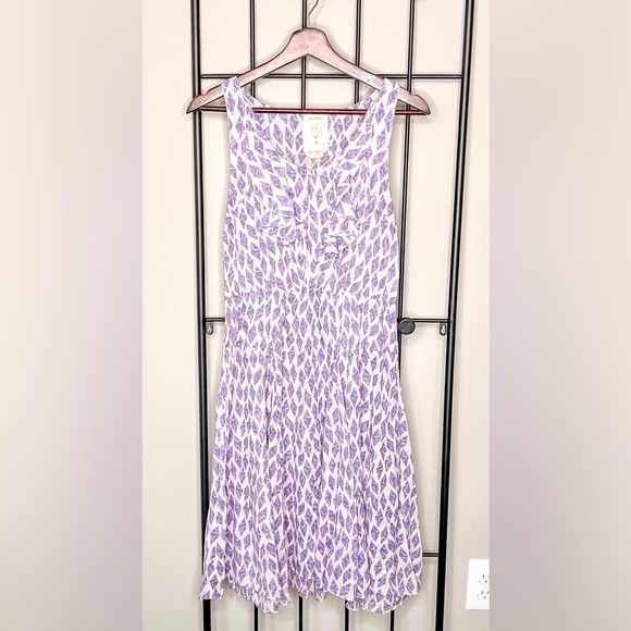 Anthropologie Meadow Rue Whimsical Kite Print Ruffle Dress Sz 4 - Picture 1 of 11